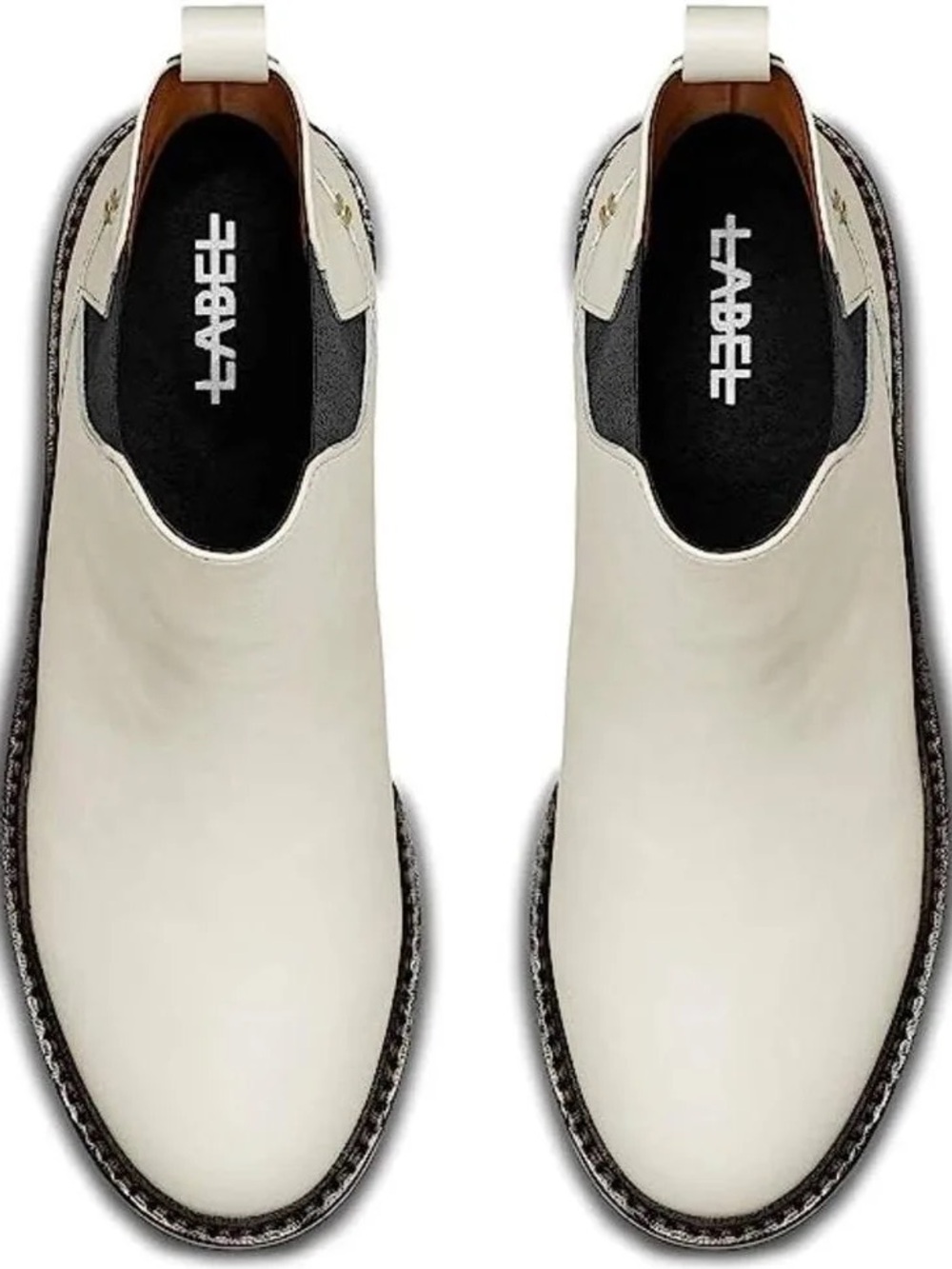 Label Go-To Chelsea Women's Boots White Leather Slip-On women’s Shoes